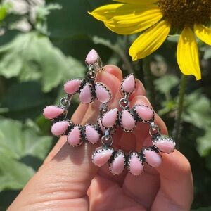 Pink Conch Chandelier Earrings